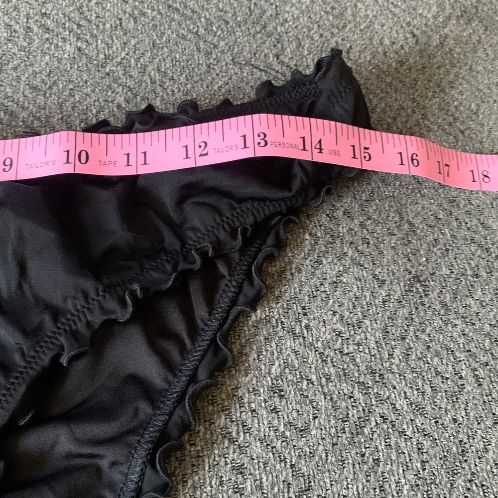 Shade & Shore Black Ruffled Low Rise Bikini Bottom Large - Picture 7 of 12